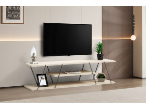 Soporte de TV de madera "Canaz" - 120 x 30 x 33 cm - Beige 2