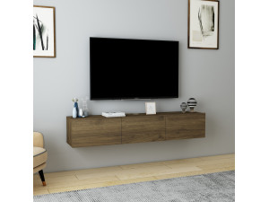 Soporte de TV de madera "Denby" - 160 x 31 x 29 cm - Nogal 2