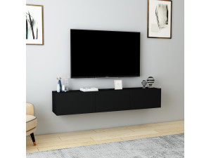 Soporte de TV de madera "Denby" - 160 x 31 x 29 cm - Negro 2