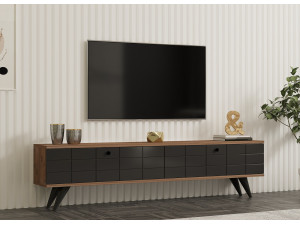 Soporte de TV de madera "Alberi" - 160 x 25 x 35 cm - Gris antracita 2