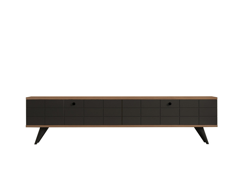 Soporte de TV de madera "Alberi" - 160 x 25 x 35 cm - Gris antracita