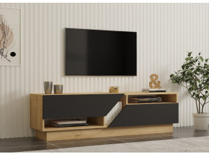 Soporte de TV de madera "Yaprak" - 160 x 40 x 45 cm - Saphir, Antracita 2