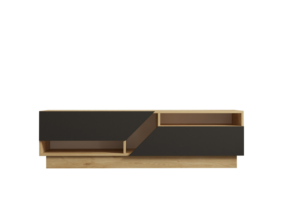 Soporte de TV de madera "Yaprak" - 160 x 40 x 45 cm - Saphir, Antracita