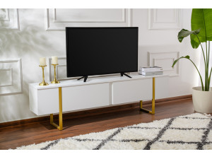 Soporte de TV de madera "Serenity" - 180 x 29 x 50 cm - Blanco 2