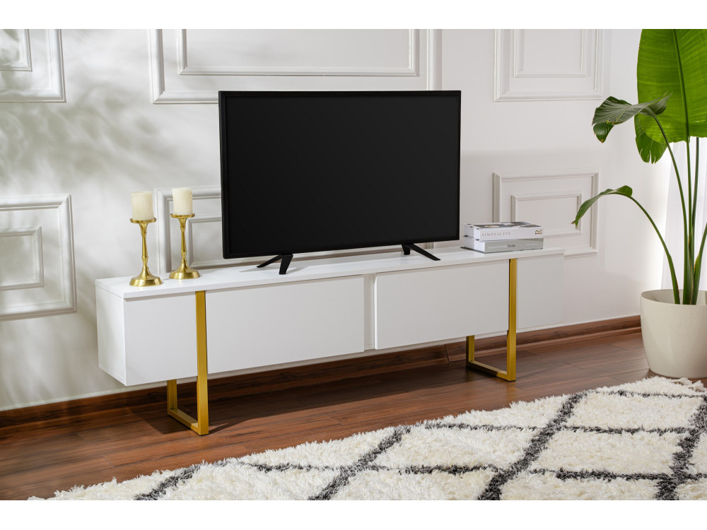 Soporte de TV de madera "Serenity" - 180 x 29 x 50 cm - Blanco