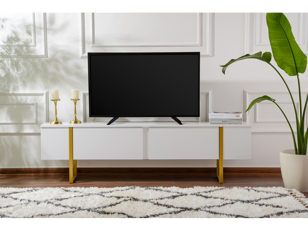 Soporte de TV de madera "Serenity" - 180 x 29 x 50 cm - Blanco