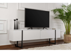 Mueble TV de madera "Serenity" 180 x 30 x 45 cm - Blanco 2