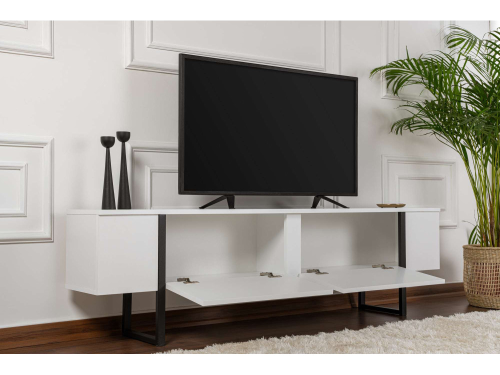 Mueble TV de madera "Serenity" 180 x 30 x 45 cm - Blanco