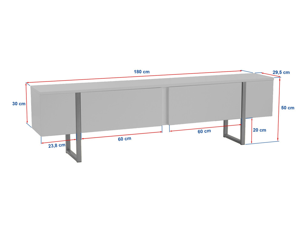 Mueble TV de madera "Serenity" 180 x 30 x 50 cm - Travertino