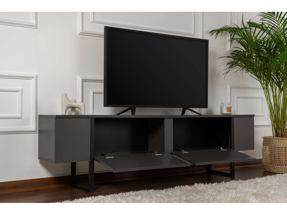 Mueble TV de madera "Serenity" 180 x 30 x 50 cm - Antracita