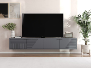 Mueble TV de madera "Parla" 180 x 30 x 30 cm - Antracita 2