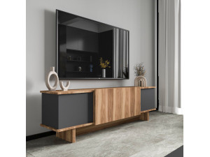 Mueble TV de madera "Diana" 180 x 33 x 50 cm - Antracita 2