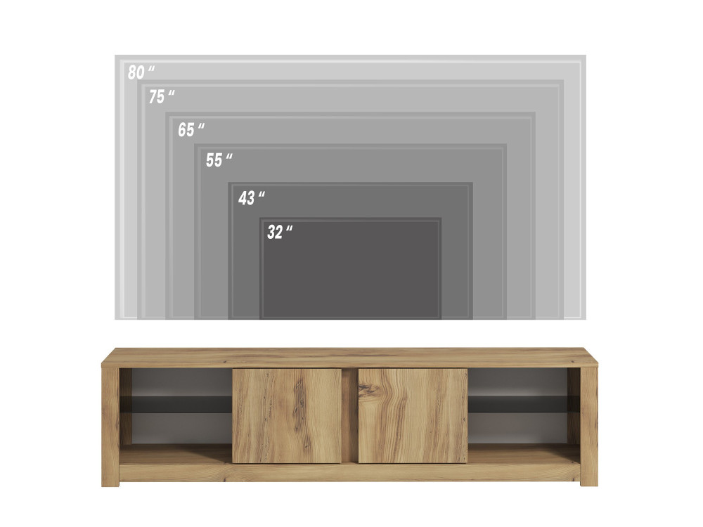 Soporte de TV de madera "Aydos" 180 x 35 x 45 cm - Roble
