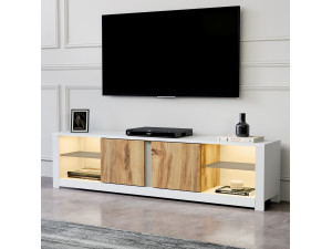 Soporte de TV de madera "Aydos" 180 x 35 x 45 cm - Blanco 2