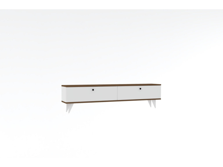 Soporte de TV de madera "Parlak" - 160 x 25 x 40 cm - Blanco
