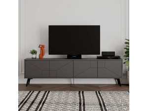 Soporte de TV de madera "Dune" - 180 x 29 x 50 cm - Gris antracita 2