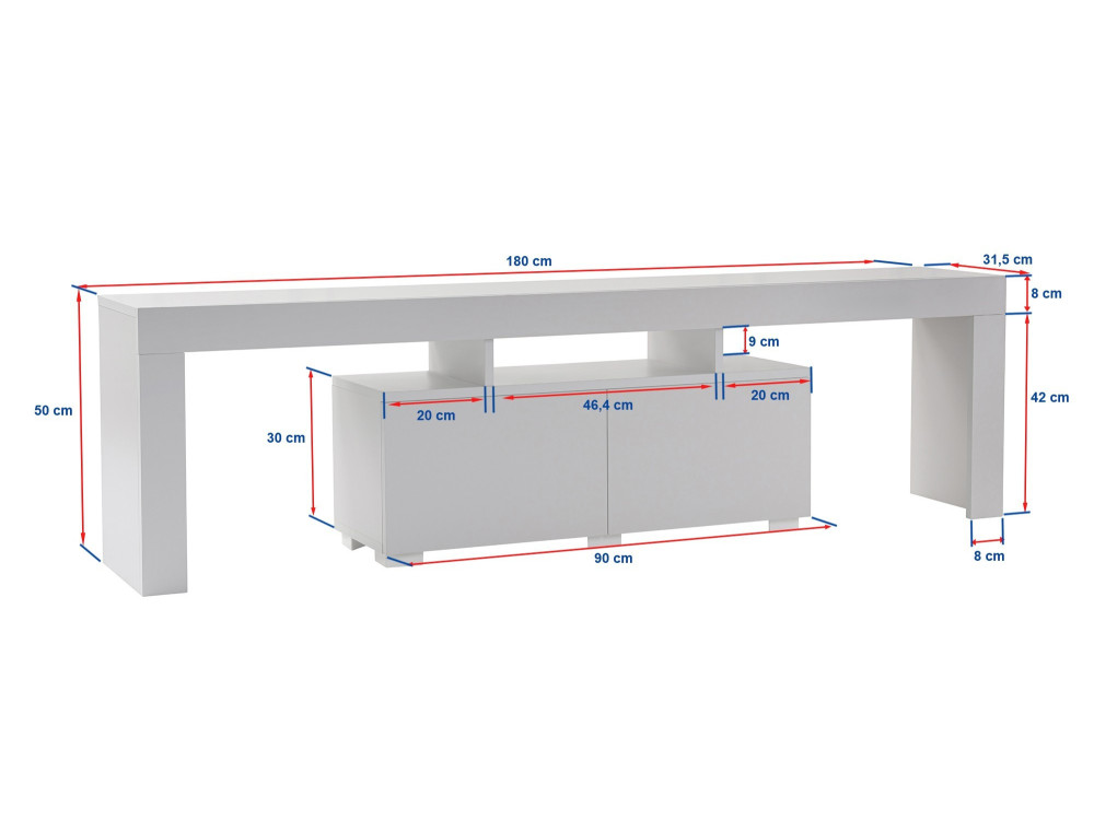 Soporte de TV de madera "Enclave" - 180 x 31 x 50 cm - Marrón