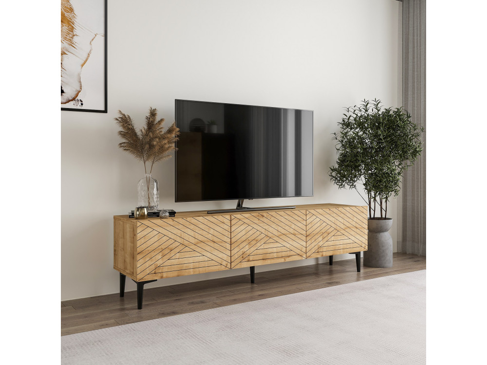 Mueble TV de madera "Felix" 160 x 31,4 x 44,1 cm - Roble zafiro
