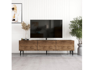 Soporte de TV de madera "Felix" - 160 x 31 x 44 cm - Marrón 2
