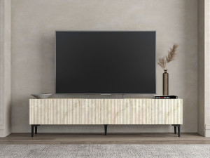Soporte de TV de madera "Oscar" - 180 x 31 x 45 cm - Beige 2