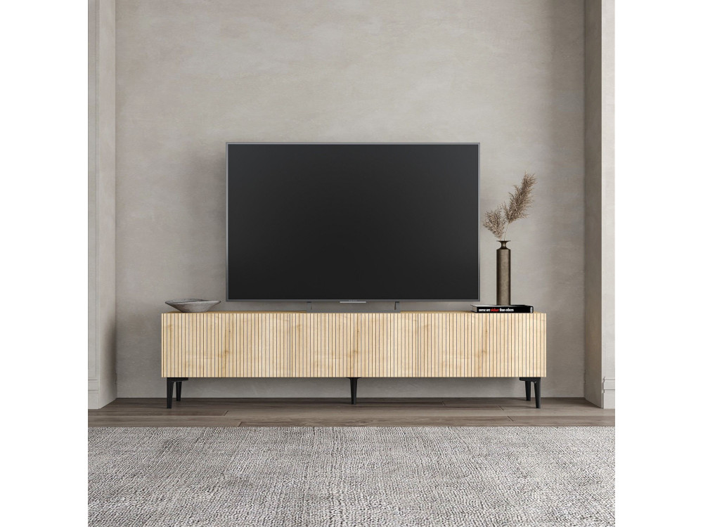Soporte de TV de madera "Oscar" - 180 x 31 x 45 cm - Marrón claro