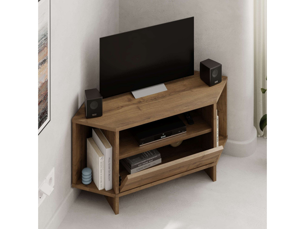 Soporte de TV de madera "Viva" - 95 x 35 x 45 cm - Marrón