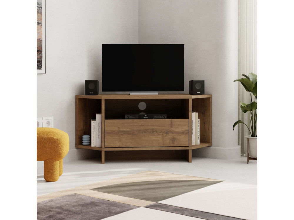 Soporte de TV de madera "Viva" - 95 x 35 x 45 cm - Marrón