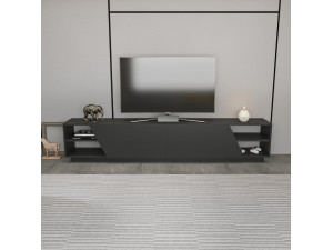 Soporte de TV de madera "Rhodes" - 240 x 37 x 47 cm - Gris antracita 2