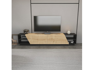 Soporte de TV de madera "Rhodes" - 240 x 37 x 47 cm - Beige 2