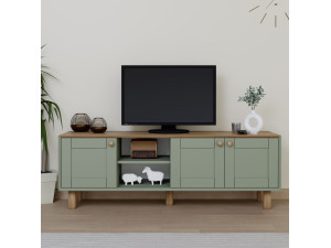 Mia" soporte de TV de madera - 160 x 40 x 56 cm - Verde 2