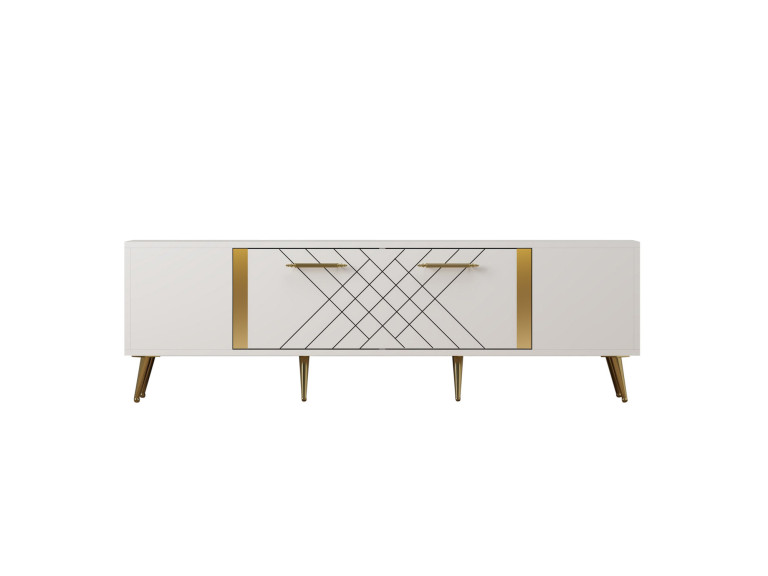 Soporte de TV de madera "Detas" - 150 x 35 x 48 cm - Oro
