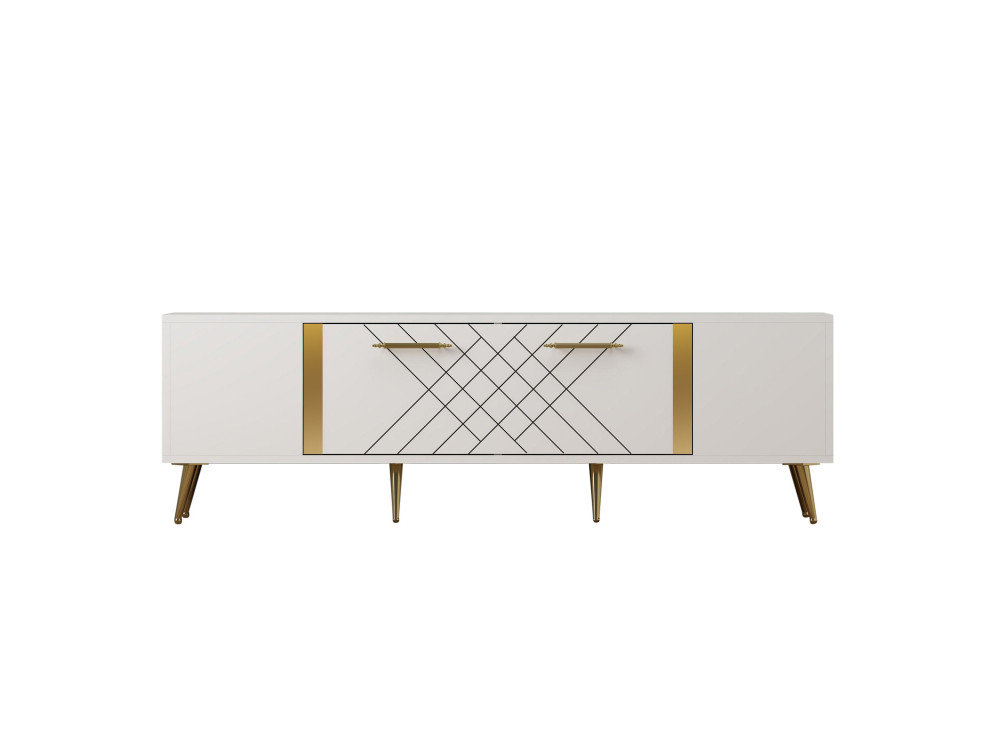 Soporte de TV de madera "Detas" - 150 x 35 x 48 cm - Oro