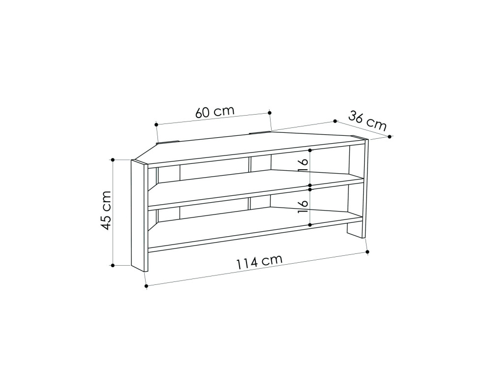 Soporte de TV de madera "Thales" 114 x 36 x 45 cm - Marrón moca claro