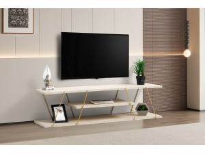 Soporte de TV de madera "Canaz" - 120 x 30 x 33 cm - Travertino 2
