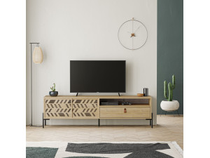 Soporte de TV de madera "Dionysos" - 170 x 45 x 48 cm - Beige 2