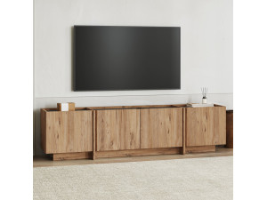 Soporte de TV de madera "Lowen" - 180 x 35 x 46 cm - Pino Atlántico / Antracita 2