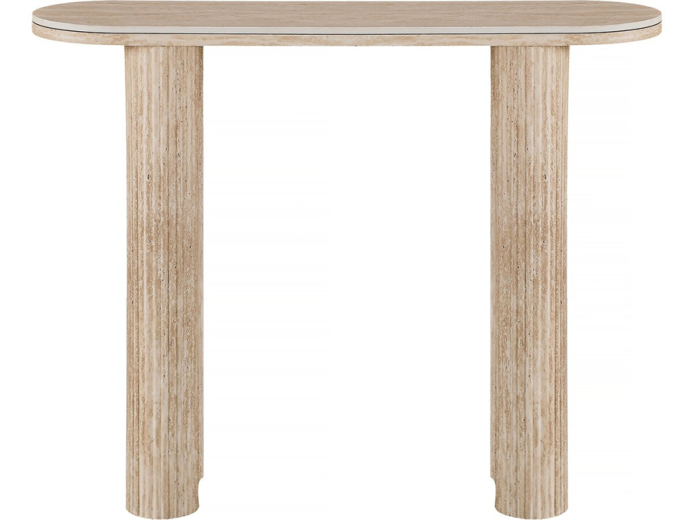 Consola de cerámica travertino "Alba" - 100 x 30 x 80 cm - Marrón