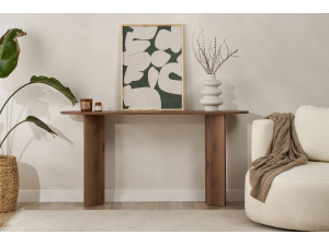 Consola de madera "Sira" - 150 x 35 x 75 cm - Nogal 2
