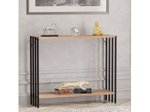 Consola de madera "Verona" - 90 x 26 x 74 cm - Pino negro atlántico 2