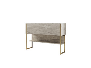 Consola de madera "Luxe" - 120 x 30 x 80 cm - Travertino dorado