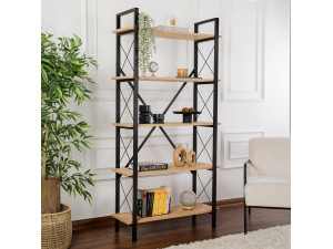 Librería de madera "Elysian" - 90 x 33 x 180 cm - BlackOak 2