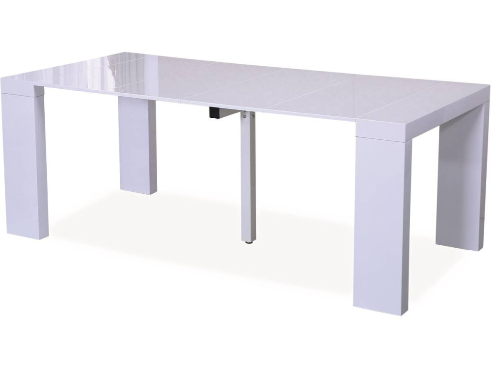 Mesa extensible "Dina" -  200/40 x 94 x 75 cm - Blanco laqueado