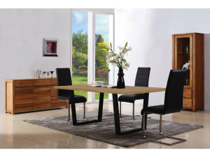 Mesa de Comedor "Hollywood" Roble / Negro - 200 x 100 x 76 cm 2