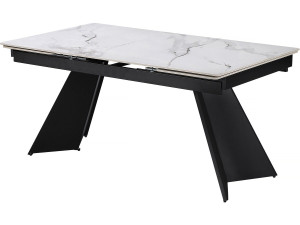 Mesa de comedor extensible de cerámica para 6 a 10 personas "Equinoxe" - Gris jaspeado blanco