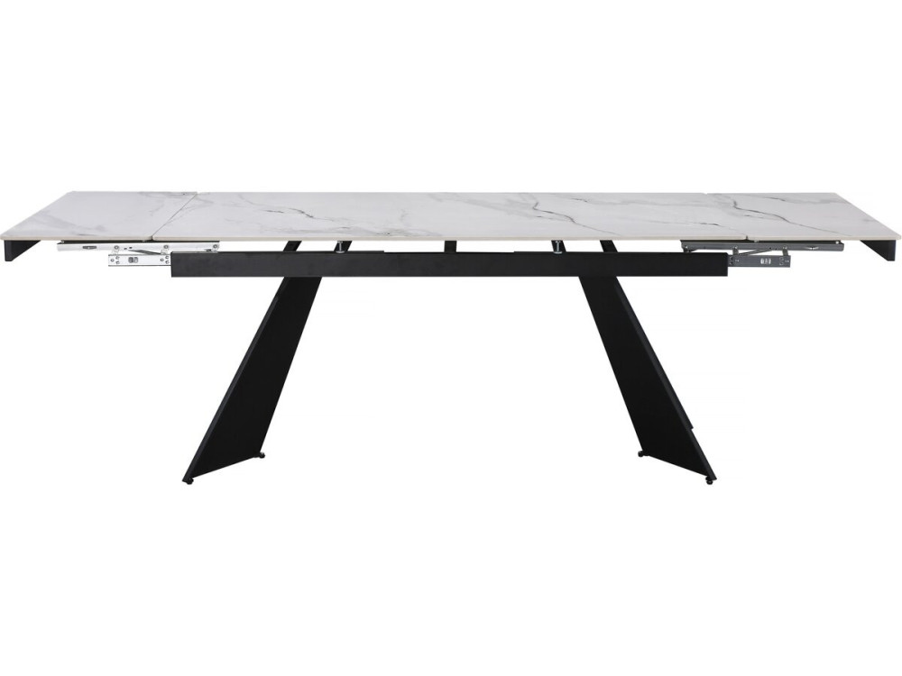 Mesa de comedor extensible de cerámica para 6 a 10 personas "Equinoxe" - Gris jaspeado blanco