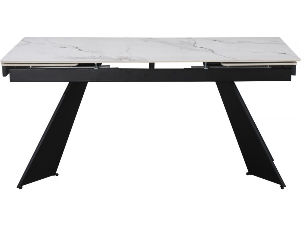 Mesa de comedor extensible de cerámica para 6 a 10 personas "Equinoxe" - Gris jaspeado blanco