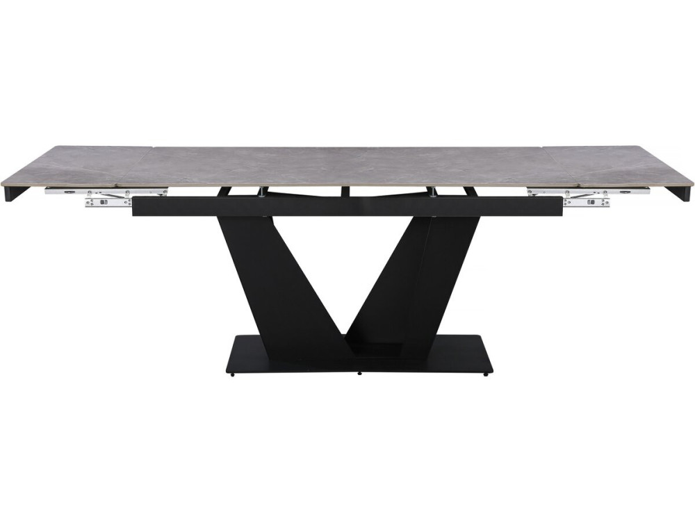 Mesa de comedor extensible de cerámica - 160/240 cm - 6 a 10 personas "Nova" - Gris jaspeado