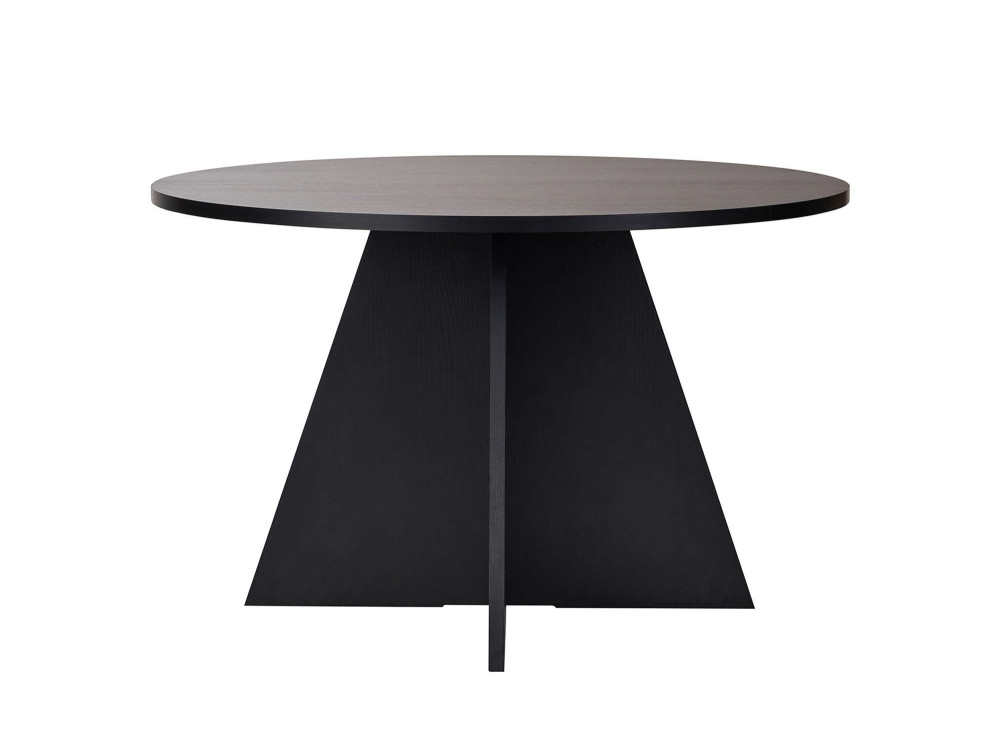 Mesa de comedor de madera "Virella" - 120 x 120 x 75 cm - Madera negra