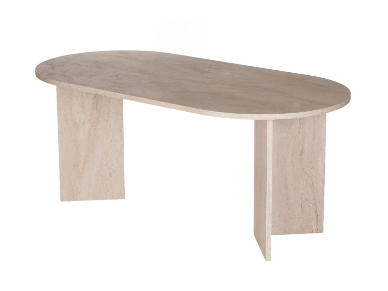 Mesa de comedor de madera "Sablin" - 180 x 89 x 75 cm - Travertino