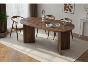 Mesa de comedor de madera "Sablin" 180 x 90 x 75 cm - Nogal 2